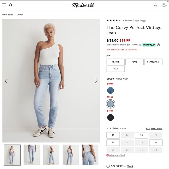 Madewell The Curvy Perfect Vintage Jean Merle Wash Size 23 - Picture 13 of 14